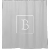 Einfache hellgraue Monogramm Duschvorhang (Vorderseite)