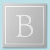 Einfache hellgraue Monogramm Fliese