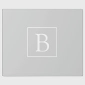 Einfache hellgraue Monogramm Geschenkpapier (Flach)