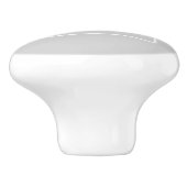 Einfache hellgraue Monogramm Keramikknauf (Seitenansicht)