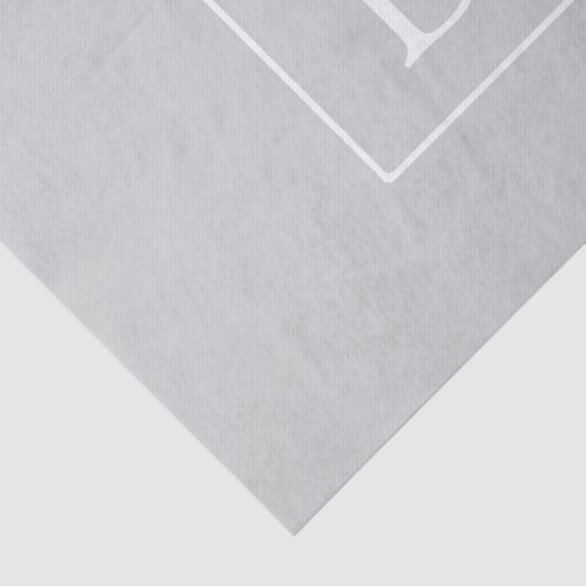 Einfache hellgraue Monogramm Seidenpapier (Ausschnitt)