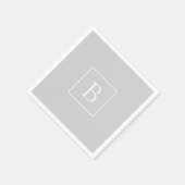 Einfache hellgraue Monogramm Serviette (Ecke)