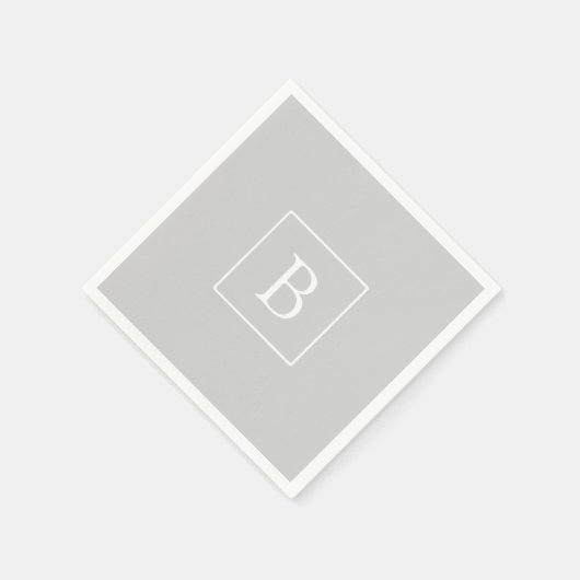 Einfache hellgraue Monogramm Serviette (Ecke)