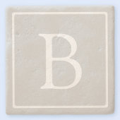 Einfache hellgraue Monogramm Steinuntersetzer