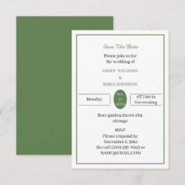 Einfache hellgrüne Anwendung Save The Date