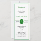 Einfache, hellgrüne Babydusche nach Maß Einladung (Vorderseite)