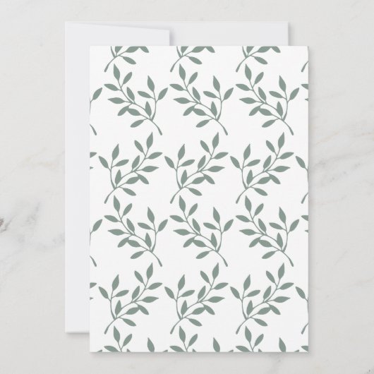 Einfache hellgrüne Kalligrafie Einladung (Rückseite)