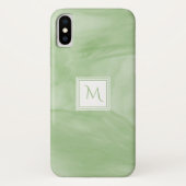 Einfache hellgrüne, subtile Marmorverkleidung Mode Case-Mate iPhone Hülle (Rückseite)