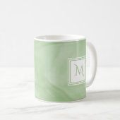 Einfache hellgrüne, subtile Marmorverkleidung Mode Kaffeetasse (VorderseiteRechts)