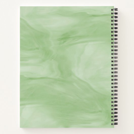 Einfache hellgrüne, subtile Marmorverkleidung Mode Notizbuch (Rückseite)