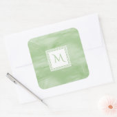 Einfache hellgrüne, subtile Marmorverkleidung Mode Quadratischer Aufkleber (Umschlag)