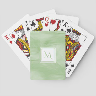 Einfache hellgrüne, subtile Marmorverkleidung Mode Spielkarten