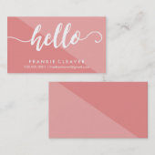 EINFACHE HELLO SCRIPT handgezeichnete Art Koralle Visitenkarte (Vorne/Hinten)