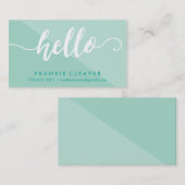 EINFACHE HELLO SCRIPT handgezeichnete Pfefferminze Visitenkarte (Vorne/Hinten)