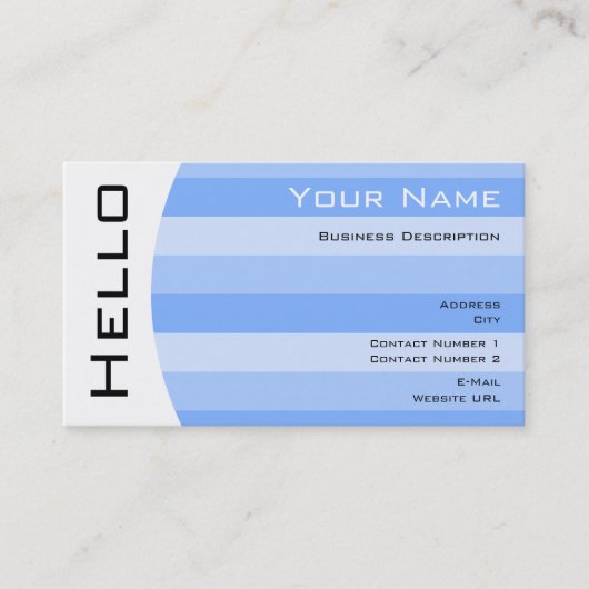 Einfache Hello Visitenkarte (Vorderseite)