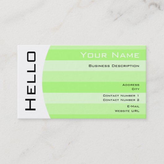 Einfache Hello Visitenkarte (Vorderseite)