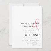 Einfache, hellrosa Hochzeitsfeier Einladung (Vorderseite)