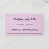 Einfache hellrosa Leder Textur Schwarzer Rahmen Visitenkarte (Rückseite)