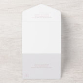 Einfache hellrosa Monogram Elegant Wedding All In One Einladung (Außenbereich)