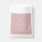 Einfache hellrosa Monogram Elegant Wedding Geschenktütchen (Vorderseite)