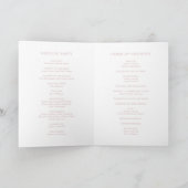 Einfache hellrosa Monogram Elegant Wedding Programm (Innenseite)