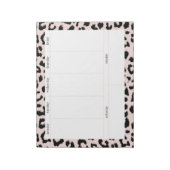 Einfache, hellrosa und schwarze Leopardendecke Woc Notizblock (Rotiert)