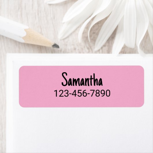 Einfache, hellrosa und schwarze Telefonnummer (Insitu)