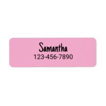 Einfache, hellrosa und schwarze Telefonnummer