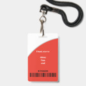 Einfache hellrote Logo Barcode-ID Eingetragene Kra Ausweis (Rückseite mit Schlüsselband)