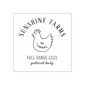 Einfache Hennenfarm Frische Eier Grün Gummistempel (Prägung)