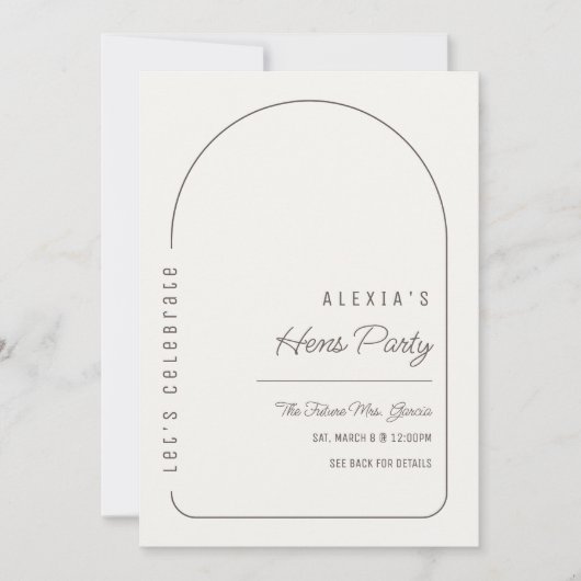 Einfache Hens-Party Einladung Vorlage (Vorderseite)