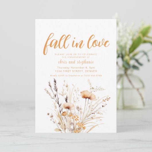 Einfache Herabsetzung der Liebe Engagement Partei  Einladung (Stehend Vorderseite)