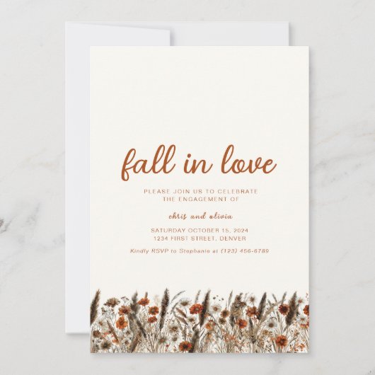 Einfache Herabsetzung der Liebe Engagement Partei  Einladung (Vorderseite)