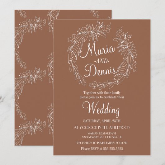 Einfache Herberge Terracotta Gran Café Einladung (Vorne/Hinten)