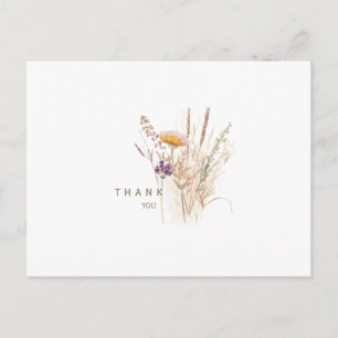 Einfache Herbst-Blumen-Trauer-Dankeskarte Postkarte