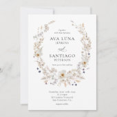 Einfache Herbst-Botanische Hochzeitsfeier Foto Ein Einladung (Vorderseite)