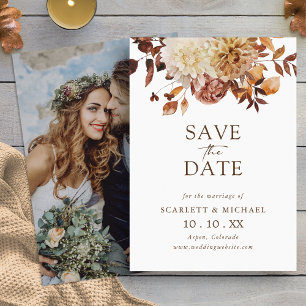 Einfache Herbst-Foto-Save-the-Date-Karte Save The Date