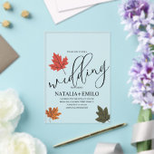 Einfache Herbst-Hochzeits-Blatt Acryleinladungen (In Situ (Hochzeit))