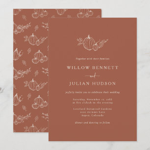Einfache Herbst-Hochzeitseinladung Einladung