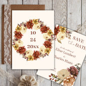 Einfache Herbst-Rustikale Hochzeit Save The Date
