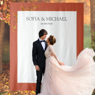 Einfache Herbstbelästigung Terracotta Hochzeit Hin Wandteppich