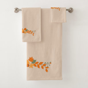 Einfache Herbstblätter Badhandtuch Set