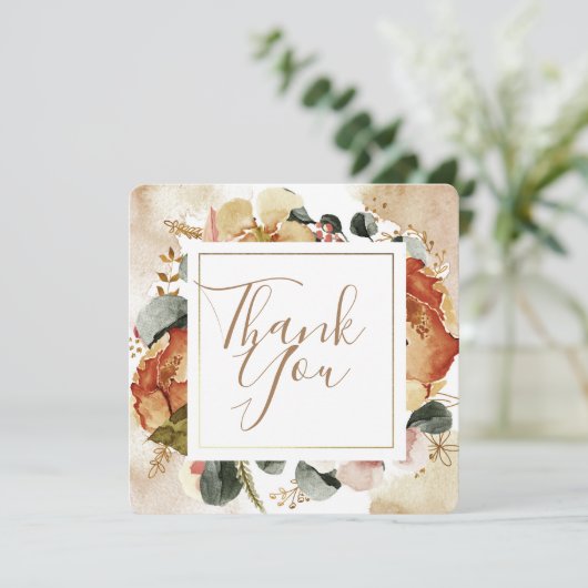 Einfache Herbstfarben Dankeschön Karte (Stehend Vorderseite)