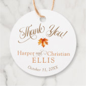 Einfache Herbstkulisse Rustikale Herbsthochzeit Geschenkanhänger (Rückseite)