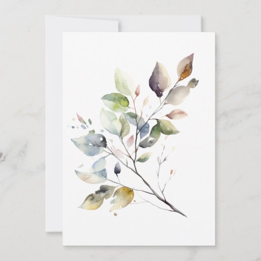 Einfache Herbstlaub Bible Verse Christliche Hochze Einladung (Rückseite)