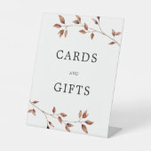 Einfache Herbstlaube Karten Geschenke Hochzeit Sockelschild (Vorderseite)
