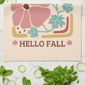 Einfache Herbstsaison | Hallo Fall Pumpkin Geschirrtuch (Gefaltet)