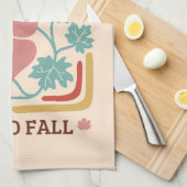 Einfache Herbstsaison | Hallo Fall Pumpkin Geschirrtuch (Viertel Falte)