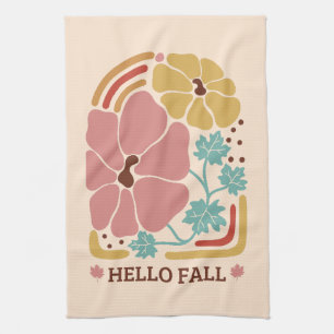 Einfache Herbstsaison   Hallo Fall Pumpkin Geschirrtuch
