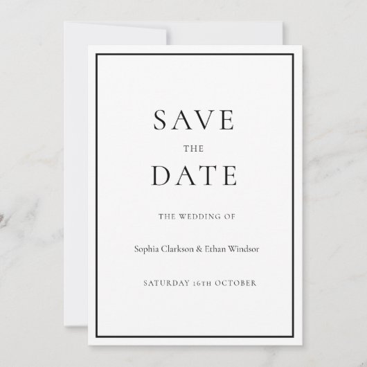 Einfache herkömmliche digitale Save the Date-Karte Einladung (Vorderseite)